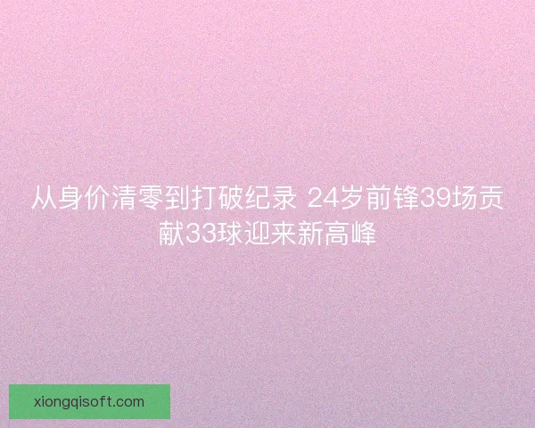 从身价清零到打破纪录 24岁前锋39场贡献33球迎来新高峰